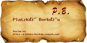 Platzkó Borbás névjegykártya